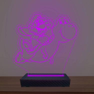 Imagem de Luminária Led 3d Mario Bros e Yoshi Abajur Luxo