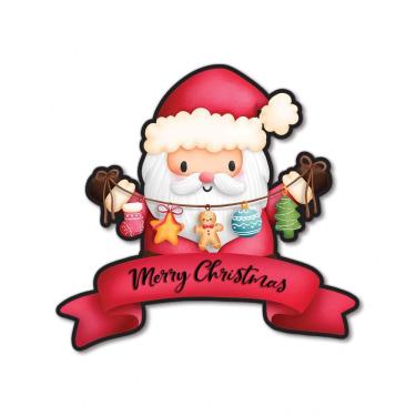 Imagem de Placa Decorativa 25x25 - Natal - Papai Noel com Pisca Pisca