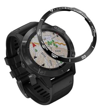 Imagem de GANYUU Anel de proteção anti-riscos capa de metal para Garmin Fenix 6/Fenix 6 Pro Watch Dial Bezel Ring Styling Case (Cor: A Preto Branco)