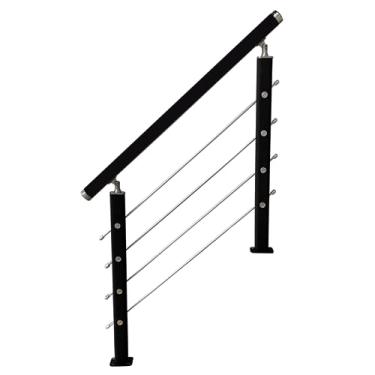 Imagem de Flexível Corrimãos simples para degraus ao ar livre, degraus interiores, suporte para balaústres de escada, poste para degraus de concreto ou escadas de madeira Espesso