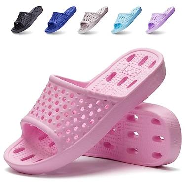 Imagem de Xomiboe Chuveiro Sapatos Secagem Rápida Antiderrapante Confortável Masculino Feminino Casa Pantufas, rosa, 5.5-6 Women/4.5-5 Men