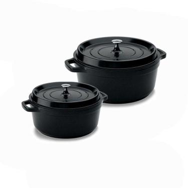 Imagem de Kit Caçarola Hercules Cerâmica Indução Preta 2,4L + 4,3L