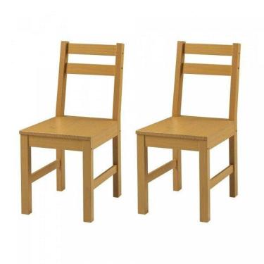 Imagem de Kit 2 Cadeiras de Madeira Maciça Mandacaru Cabecasa Madeiramadeira Amarelo