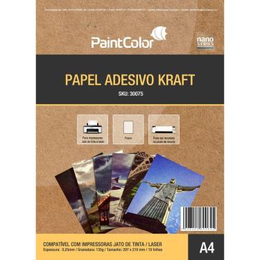 Imagem de Papel Adesivo Kraft para Jato de Tinta 135g A4 - 10 Folhas