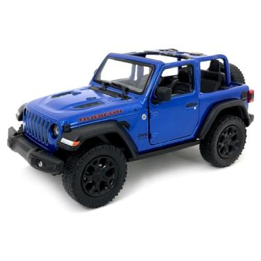 Imagem de KiNSMART - Jeep Wrangler Rubicon Off Road 4x4 5 inch 1:34 Scale Die Cast Model Replica Toy Car Opentop Blue