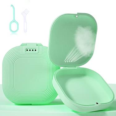 Imagem de HEMILAB® Capa retentora, capa fina alinhadora com orifícios de ventilação, compatível com Invisalign, capa protetora de boca, capa retentora fofa com ferramenta de remoção de retentor e escova, verde