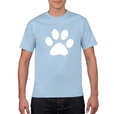 Imagem de BAFlo Camiseta unissex com estampa de pegada de urso fofa com manga curta, Azul Carroll, GG