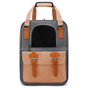 Imagem de Bolsa Mochila De Transporte Pet Para Cães Gatos Cachorro Viagem Avião Passeio Cabine Transportar Animal Estimação (Marrom, Pet até 10kg)