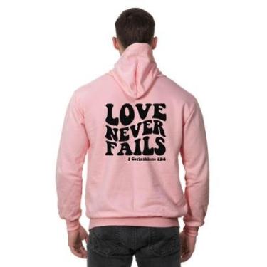 Imagem de Moletom Masculino Blusa de Frio Canguru Love Never Fails-Masculino