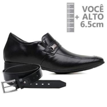 Imagem de Sapato Com Salto Interno Jota Pe Preto Air + Cinto 79503-Masculino