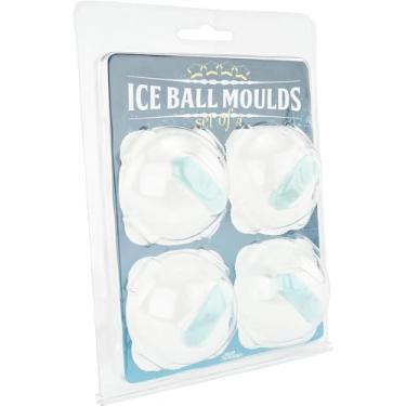 Imagem de Molde de bola de gelo, conjunto de 4 - Fairly Odd Novelties - Molde de gelo para uísque, bourbon, uísque, bandeja de presente de coquetéis, transparente, tamanho único