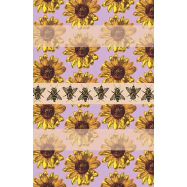 Imagem de Caderno de girassol e abelha – 14 x 21,6 cm, 120 páginas, forrado com cabeçalho de data e seção de objetivos, acabamento fosco de brochura, ótimo para escola, trabalho, pessoal, academia, diário