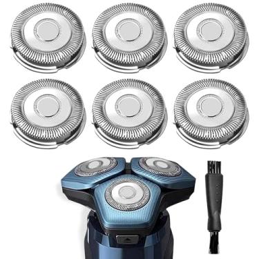 Imagem de Lâminas de substituição SH70/71 compatíveis com Philips Norelco Series 7000, novas lâminas duplas SH70 atualizadas para substituição Norelco 7000 (pacote com 6)