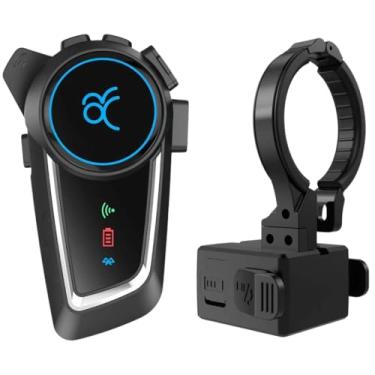 Imagem de RUYAGE Fone de ouvido para capacete de motocicleta, alto-falante Bluetooth à prova d'água, com cancelamento de ruído, fones de ouvido Bluetooth ultrafinos sem fio para todos os capacetes, com controle