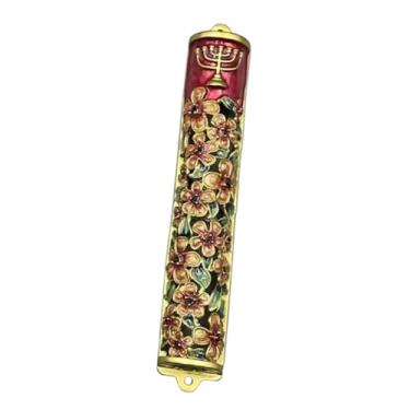 Imagem de Generic Porta mezuzah artesanato messiânico mezuzah presente de inauguração religioso decorativo fora fácil instalação casa arte da parede metal, estilo c
