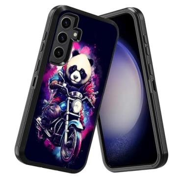 Imagem de DEHJYYIJUY Capa para Galaxy S24+/S24 Plus, à prova de choque à prova de poeira/queda, 3 camadas, resistente, capa protetora robusta para Samsung Galaxy S24 Plus 5G (6,7 polegadas, 2024), panda andando