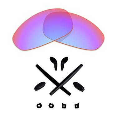 Imagem de Lentes de reposição e kits de borracha Mryok para óculos de sol Oakley Juliet – Opções, Cobalt Rose Polarized Lenses & Black Rubber Kits, One Size