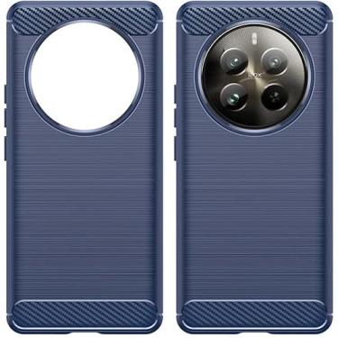 Imagem de Capa Capinha Anti Impacto Para Realme 12 5g com Tela de 6.72" polegadas - Case Com Desenho Fibra De Carbono Shock Queda - Danet (Azul)