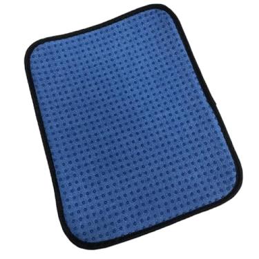 Imagem de Generic Toalha de bola de boliche de microfibra, almofada portátil de bola de boliche com pontos de fácil aderência, acessório de pista de boliche, Azul 20cmx25cm