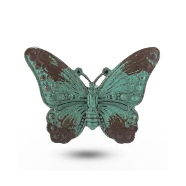 Imagem de Puxador de borboleta azul envelhecido (1 conjunto), puxadores decorativos para armários e gavetas – puxadores e puxadores de móveis inovadores para artesanato de hardware DIY – Vaidade, banheiro ou