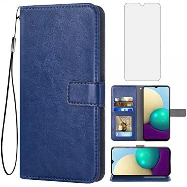 Imagem de Asuwish Compatível com Samsung Galaxy A02S capa carteira de vidro temperado protetor de tela de couro flip capa suporte suporte acessórios celulares capas de telefone para Glaxay A 02s Galaxies M02s