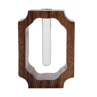 Imagem de Fenteer Vaso de vidro Suporte para flores Planta decorativa Terrário Recipiente para flores secas para área de trabalho interna Sala de estar Jardim Quarto