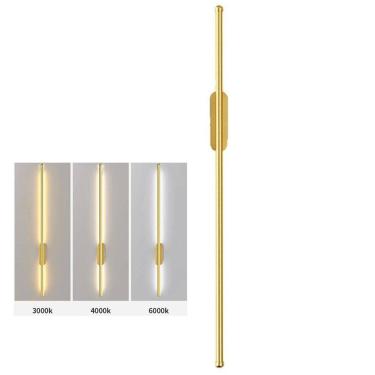 Imagem de Luminaria Arandela LED 3 em 1 Perfil Slim Luz Indireta Sala Quarto Recepçao Parede Decoraçao Minimalista Iluminaçao Ambiente Comercial Residencial