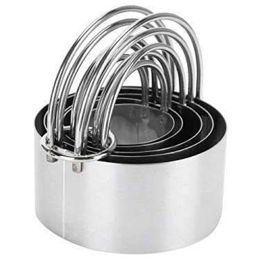 Imagem de Cortador de Biscoitos 5 Peças, Cortador de Biscoitos Redondo Com Alça, Ferramentas Profissionais para Massa de Cozimento, Cortador de Biscoitos Redondo de Aço Inoxidável Com