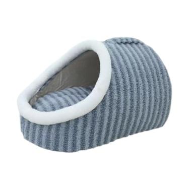 Imagem de WeiLaiKeQi Pet Cat Dog House Cat Dog Bed, Lavável, Cama de canil macia Cat Nest Puppy Cave para gatinhos de inverno ao ar livre Indoor Cats, Azul
