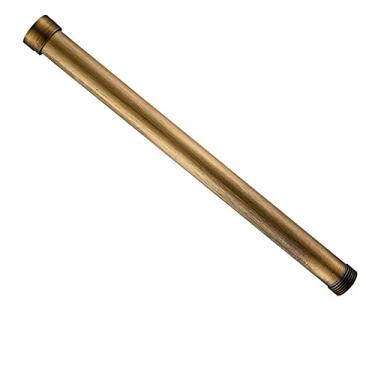Imagem de Conjunto de chuveiro dourado/bronze polido a óleo/escovado/latão antigo/tubo de extensão cromado para banheiro Suporte de banho de 30 cm de comprimento, latão antigo, h