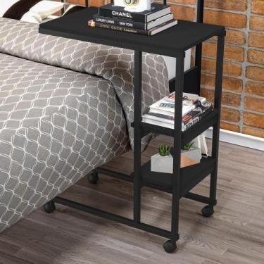 Imagem de Mesa de Apoio Vintage para Cama Emili Preto - Mais de Casa