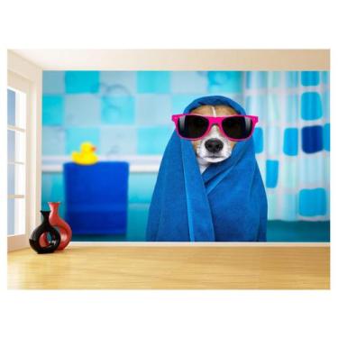 Imagem de Papel De Parede Animal Cão Petshop Banho Tosa 3,5M Anm387 - Você Decor