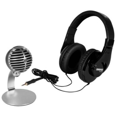 Imagem de Kit Shure Microfone Condensador MV5 Fones de Ouvido SRH240A