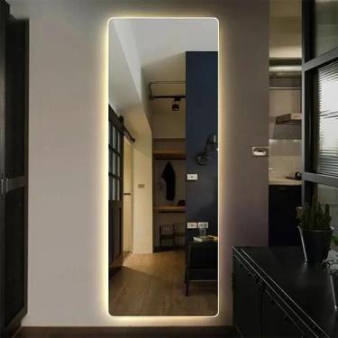Imagem de Espelho Orgânico Decorativo Lapidado com LED 170x70 cm E14 para Sala, 