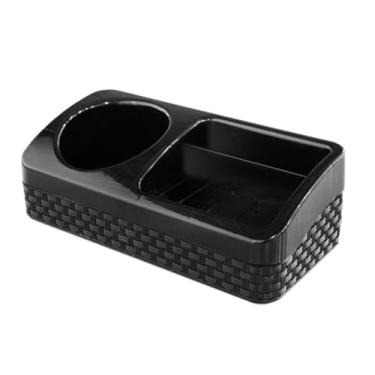 Imagem de PORTA DETERGENTE ESPONJA E SABÃO RATTAN PRETO COM BASE