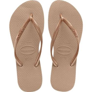 Imagem de Chinelo Havaianas Feminino Slim Grade Marrom - 4000, Marrom, 35/36