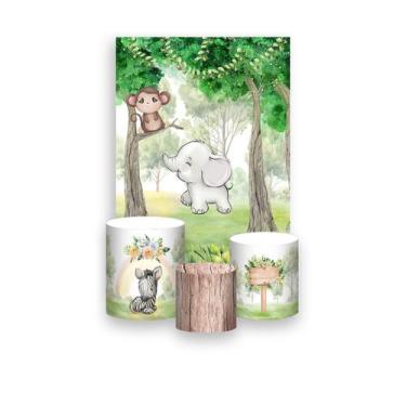Imagem de Painel De Festa Vertical 1,50 x 2,20 + Trio De Capas Cilindro - Animai