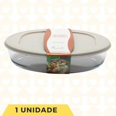 Imagem de 1 UNI Assadeira Travessa Oval 3L Grande Resistente Assados - CasaVita,