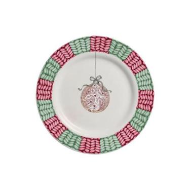Imagem de Conjunto com 6 Pratos de Sobremesa Acetinado Gifts Natal Ø21cm - Allea
