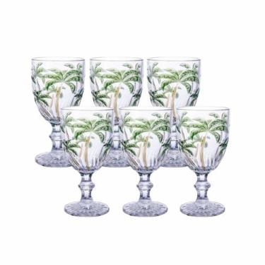 Imagem de Jogo 6 Taças Vidro Palm Tree 310ml Transparente Class Home
