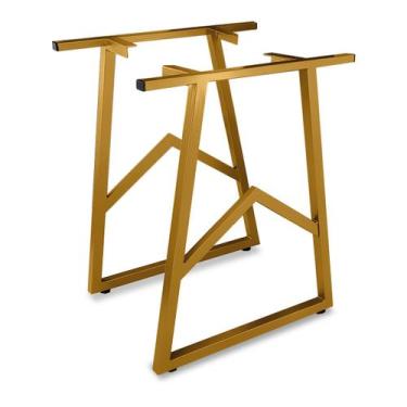 Imagem de Base de Mesa Copacabana - Dourado - Genus Móveis, Aço Carbono, Copacab
