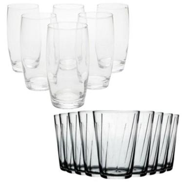 Imagem de Kit 12 Copos Vidro Amazonia 190ml Oca 300ml Para Suco Água - Pra vc 