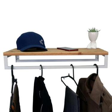 Imagem de Cabideiro Strassis Design SD-5012 Metal e Madeira Cor: Branco