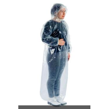 Imagem de 100 Capas de chuva descartável polietileno transparente - J PLAST