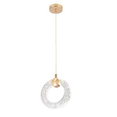 Imagem de Luminária Pendente Arco Cristal Led Lavabo Cabeceira 6W 15cm  - Nitrol