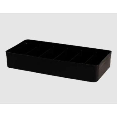 Imagem de Organizador Modular com Divisória em Plástico Preto 40,5x13,5x7,5cm- P