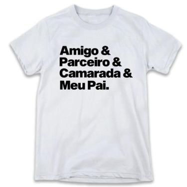 Imagem de 1 Camiseta Personalizada Dia dos Pais Branca Frases Amigo Papai Person
