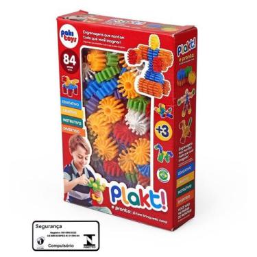 Imagem de Plakt 84 Pecas Pakitoys para Montar Encaixar com Formato de Engrenagen