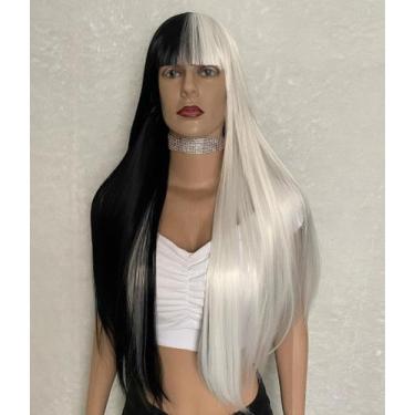 Imagem de Lacewig, peruca, cinza, preta, ruiva, vermelha, platinada, franja, pre