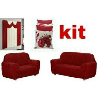 Imagem de Cortina Paris 2mt+capa Sofa 3e2lugar+4capa Almofadas - ibitinga confec